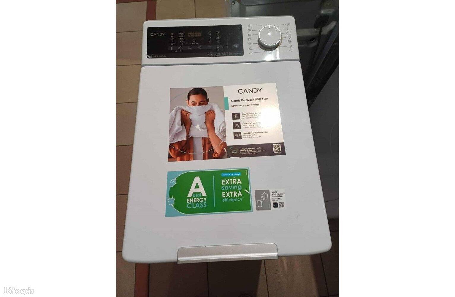 Outlet Candy TCA474TM5-S Felültöltős Mosógép [O286] 6 hó garival
